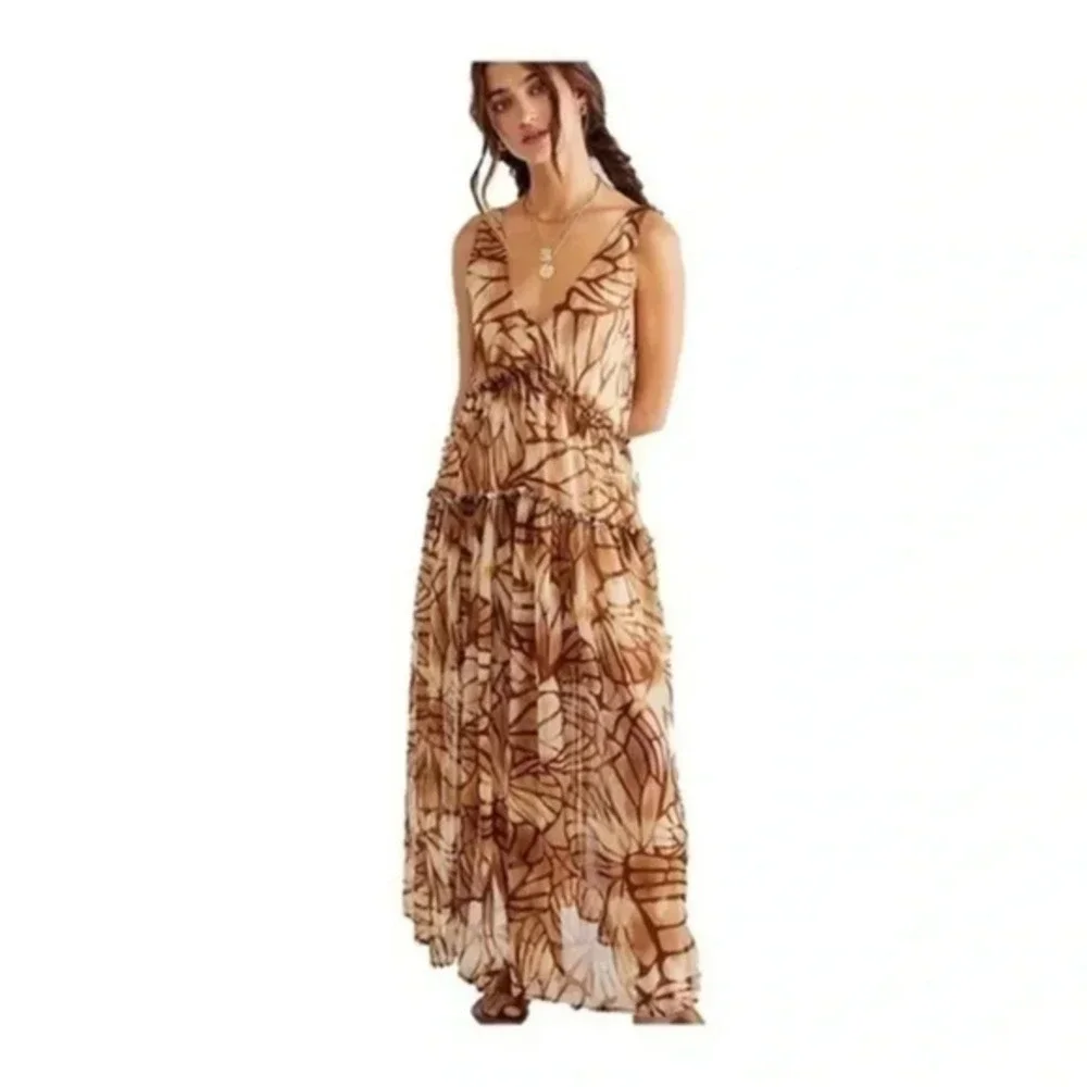 NEW Free People Julianna Maxi In Sand Combo B004